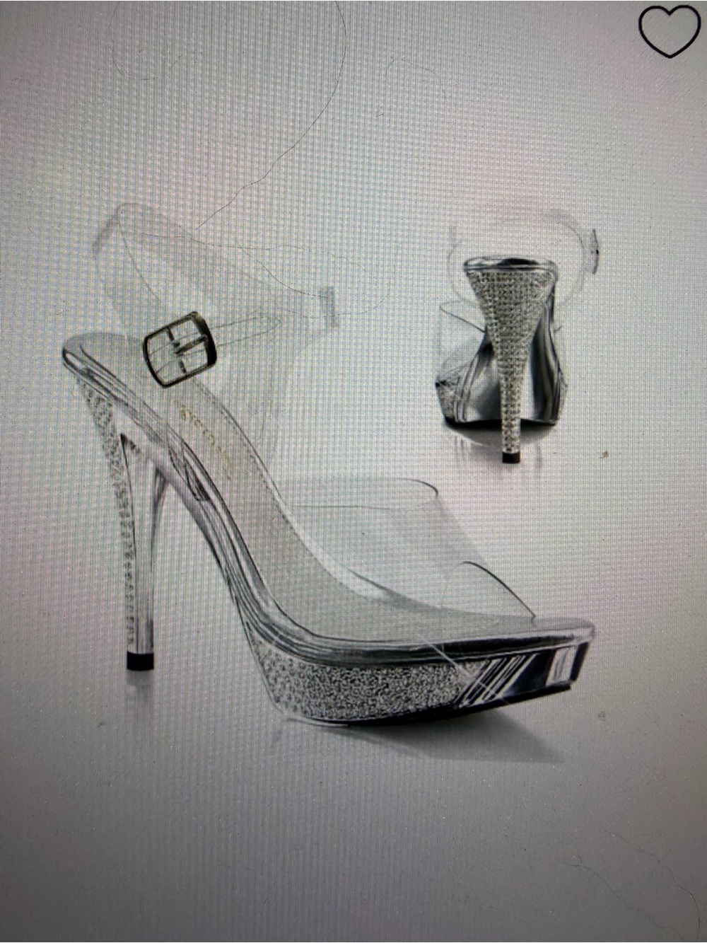 Fabulicious Silver Crystal High Heel Sandals
